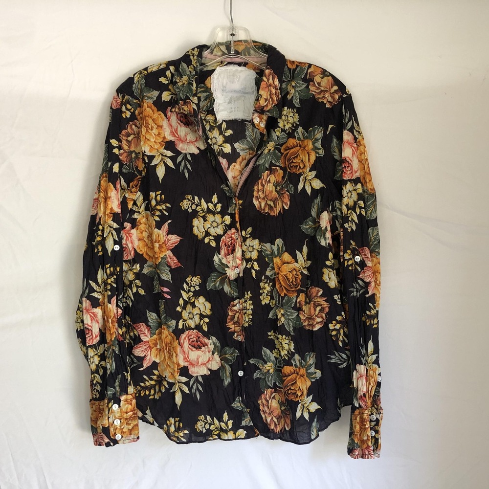 Cino Shirt Womens XXL Multicolor Floral Button Front Long Sleeve Plus Size Top